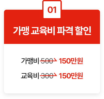 가맹비 교육비 할인 